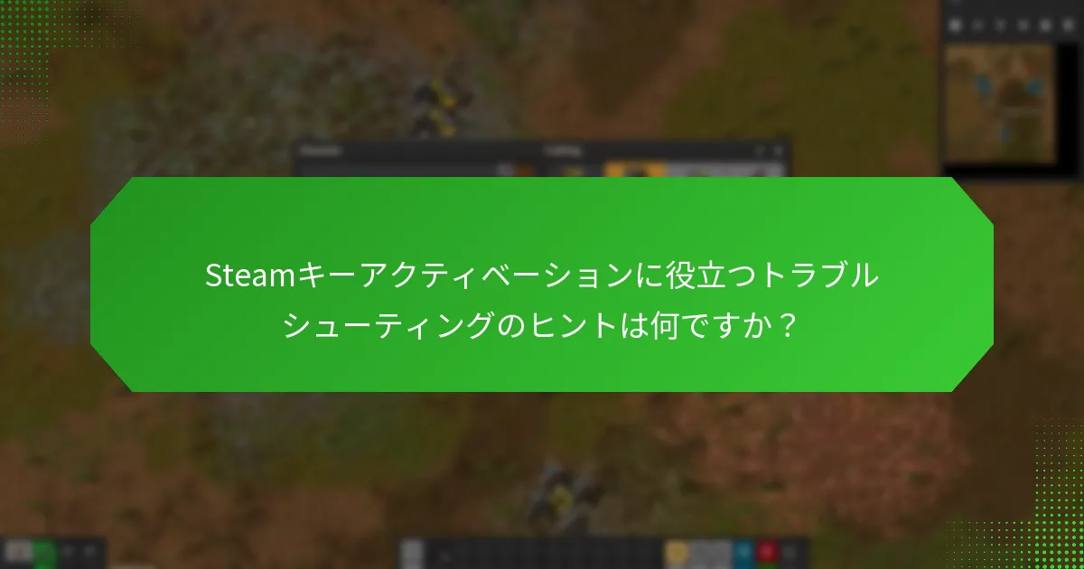 Steamキーをアクティブにする際に避けるべき一般的な間違いは何ですか？